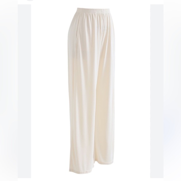 Yushi Pants - Yushi | Side pocket lounge pants. Off white. Elastic waist. Size Large